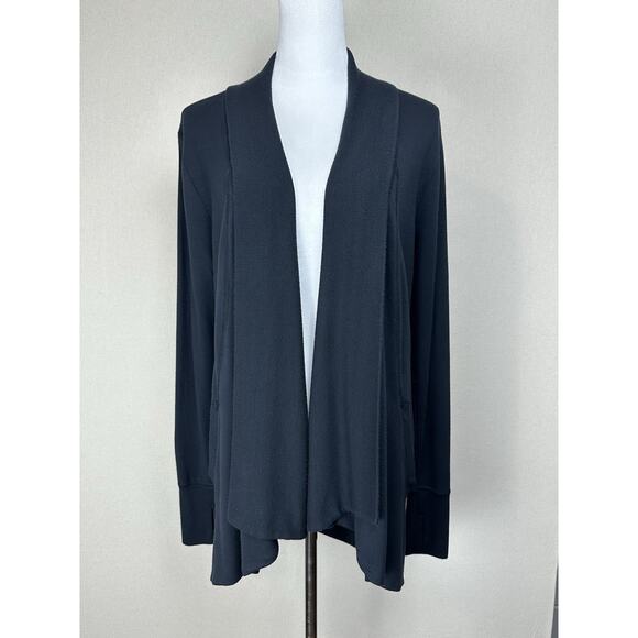 Athleta Women Open Front Cardigan Sweater Size S Black Soft Modal Boho Thumb - Picture 1 of 16